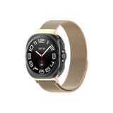 Fogy Galaxy Watch Ultra 47mm ile Uyumlu Milanese Metal Hasır Kordon Retro Gold, Retro Gold