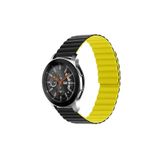 Fogy Honor Magic 2 46 mm ile Uyumlu Parçalı Çizgili Tasarım Ayarlanabilir Mıknatıslı Kordon, Siyah-Sarı