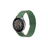 Fogy Honor Magic 2 ile Uyumlu 46 mm Parçalı Çizgili Tasarım Ayarlanabilir Mıknatıslı Kordon, Yeşil