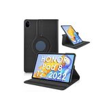 Fogy Honor Pad 8 12'' Inç 2022 ile Uyumlu 360 Dönebilen Klasik Tablet Kılıfı, Siyah