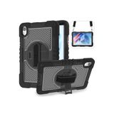 Fogy Huawei MatePad Air 11.5S Uyumlu Standlı El Geçmeli İpli Karbon Desen Tank Tablet Silikon Kılıfı