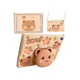 Fogy iPad A16 11.Nesil ile Uyumlu Cute Dolls Çocuklar için Standlı Karkterli Yumuşak Tablet Kılıfı Bear