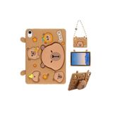 Fogy iPad A16 11.Nesil ile Uyumlu Cute Dolls Çocuklar için Standlı Karkterli Yumuşak Tablet Kılıfı Kapibara
