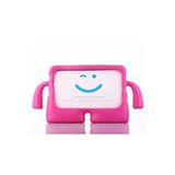 Fogy Ipad Air 10.9 2022 (5.Nesil) M1 ile Uyumlu Silikon Kollu Standlı Çocuk Tablet Kılıfı, Koyu Pembe