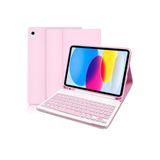 Fogy İpad Air 11 Inç M2 Çipli 6.Nesil 2024 Case ile Uyumlu Bluetooth Türkçe Q Klavyeli Kılıfı, Pembe
