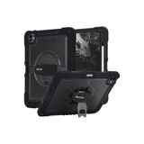 Fogy iPad Air 13 (M2/M3/M4) Uyumlu Standlı El Geçmeli İpli Karbon Desen Tank Tablet Silikon Kılıfı