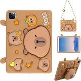Fogy iPad Mini 6/7 ile Uyumlu Cute Dolls Çocuklar Için Standlı Karkterli Yumuşak Tablet Kılıfı Kapibara - Kahverengi