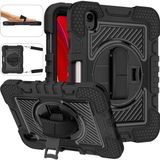 Fogy iPad Mini 6/7 Uyumlu Standlı El Geçmeli Ipli Karbon Desen Tank Tablet Silikon Kılıfı - Siyah