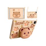 Fogy iPad Pro 11 2022 ile Uyumlu Cute Dolls Çocuklar için Standlı Karkterli Yumuşak Tablet Kılıfı Bear