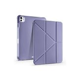 Fogy İpad Pro 7.Nesil 13"inç M4 2024 ile Uyumlu Kılıf Kalem Bölmeli Standlı Tablet Case A2837 A2928, Lavender Grey