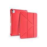 Fogy İpad Pro 7.Nesil 13"inç M4 2024 ile Uyumlu Kılıf Kalem Bölmeli Standlı Tablet Case A2837 A2929, Kırmızı