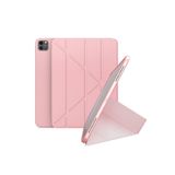 Fogy İpad Pro 7.Nesil 13"inç M4 2024 ile Uyumlu Kılıf Kalem Bölmeli Standlı Tablet Case A2837 A2930, Pembe