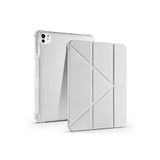 Fogy İpad Pro 7.Nesil 13"inç M4 2024 ile Uyumlu Kılıf Kalem Bölmeli Standlı Tablet Case A2837 A2931, Gri