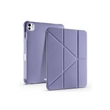 Fogy İpad Pro 7.Nesil 13"inç M4 2024 ile Uyumlu Kılıf Kalem Bölmeli Standlı Tablet Case A2837 A2932, Mürdüm