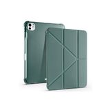 Fogy İpad Pro 7.Nesil 13"inç M4 2024 ile Uyumlu Kılıf Kalem Bölmeli Standlı Tablet Case A2837 A2935, Koyu Yeşil