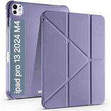 Fogy Ipad Pro 7.nesil 13"inç M4 2024 Uyumlu Kılıf Kalem Bölmeli Standlı Tablet Case A2837 A2930 - Lavanta Moru