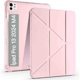 Fogy Ipad Pro 7.nesil 13"inç M4 2024 Uyumlu Kılıf Kalem Bölmeli Standlı Tablet Case A2837 A2930 - Rose