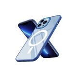 Fogy Iphone 13 Pro ile Uyumlu Wireless Şarj Özellikli Mıknatıslı Krom Silikon Kılıf, Lacivert