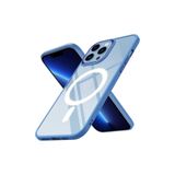 Fogy Iphone 13 Pro Max ile Uyumlu Wireless Şarj Özellikli Mıknatıslı Krom Silikon Kılıf, Mavi