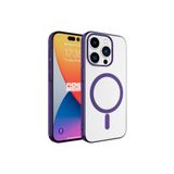 Fogy iPhone 15 Pro Max ile Uyumlu Kılıf Darbe Emici Destekli Sert Plastik Kapak, Derin Mor