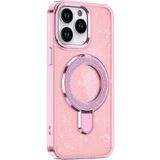 Fogy iPhone 15 Pro Max ile Uyumlu Şık Tarzınızı Yansıtan Darbelere Karşı dayanıklı Stan Yüzüklü Kılıf, Pembe