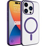 Fogy iPhone 15 Pro Uyumlu Kılıf Darbe Emici Magsafe Destekli Sert Plastik Kapak - Derin Mor