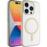 Fogy iPhone 15 Pro Uyumlu Kılıf Darbe Emici Magsafe Destekli Sert Plastik Kapak - Gold