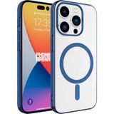 Fogy iPhone 15 Pro Uyumlu Kılıf Darbe Emici Magsafe Destekli Sert Plastik Kapak - Mavi
