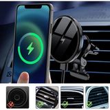 Fogy Kablosuz Magsafe Wireless Şarjlı Araç Telefon Tutucu Ayaklı Magnetic Iphone Seri 14 13 12 Pro Max - Siyah