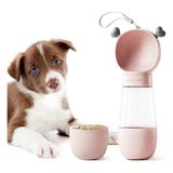 Fogy Kedi Köpek Taşınabilir Çift Hazneli Seyahat Için Mama Kabı ve Taşınabilir Suluk - Pembe
