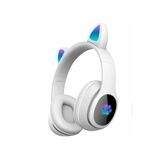 Fogy Kedi Kulağı Tasarım Rgb Işıklandırma Bluetooth Kulaklık, Beyaz