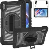 Fogy Matepad Matepad Se 11 Inch Uyumlu Standlı El Geçmeli Ipli Karbon Desen Tank Tablet Silikon Kılıfı - Siyah