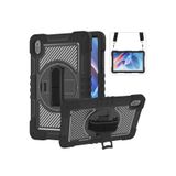 Fogy MatePad MatePad SE 11 inch Uyumlu Standlı El Geçmeli İpli Karbon Desen Tank Tablet Silikon Kılıfı
