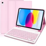 Fogy Pembe iPad Air 11 İnç M2 Çipli 6.Nesil 2024 Case Uyumlu Bluetooth Klavyeli Kılıfı