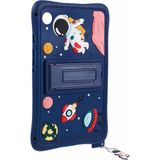 Fogy Samsung Galaxy Tab A 8.0 T290 Case Kickstand Silikon Pc Astronot Tasarım Tablet Kapağı Kılıfı - Mavi