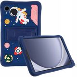 Fogy Samsung Galaxy Tab A8 SM-X200 10.5inç Case Kickstand Silikon Pc Astronot Tasarım Tablet Kapağı Kılıfı - Mavi