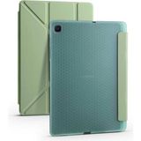 Fogy Samsung Galaxy Tab S6 Lite SM-P610 10.4" Kılıf + Kalem Uyku Modlu Kalem Bölmeli Arkası Yumuşak Silikon Smart Standlı Kapaklı Tri Folding Tablet Kılıfı Siyah - Açık Yeşil