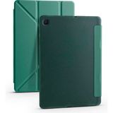 Fogy Samsung Galaxy Tab S6 Lite SM-P610 10.4" Kılıf + Kalem Uyku Modlu Kalem Bölmeli Arkası Yumuşak Silikon Smart Standlı Kapaklı Tri Folding Tablet Kılıfı Siyah - Koyu Yeşil