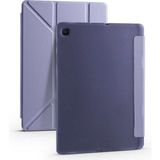 Fogy Samsung Galaxy Tab S6 Lite SM-P610 10.4" Kılıf + Kalem Uyku Modlu Kalem Bölmeli Arkası Yumuşak Silikon Smart Standlı Kapaklı Tri Folding Tablet Kılıfı Siyah - Mor