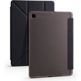 Fogy Samsung Galaxy Tab S6 Lite SM-P610 10.4" Kılıf + Kalem Uyku Modlu Kalem Bölmeli Arkası Yumuşak Silikon Smart Standlı Kapaklı Tri Folding Tablet Kılıfı Siyah