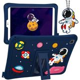 Fogy Samsung Galaxy Tab S6 Lite SM-P610 Case Kickstand Silikon Pc Astronot Tasarım Tablet Kapağı Kılıfı - Mavi
