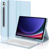 Fogy Samsung Galaxy Tab S9 Fe+Plus 12,4 Uymlu Bluetooth Türkçe Q Klavyeli Kılıfı (Tablet Değildir) - Mavi