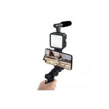 Fogy Video Making Kit Kumandalı Mikrofon Led Işık Mini Tripod ile Uyumlu Telefon Vlog Video Kayıt