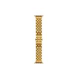 Fogy Watch 1 2 3 4 5 6 38mm ile Uyumlu Katlamalı Klipsli Bakla Dizayn Metal Kordon, Gold