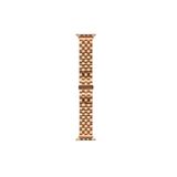 Fogy Watch 1 2 3 4 5 6 38mm ile Uyumlu Katlamalı Klipsli Bakla Dizayn Metal Kordon, Rose Gold