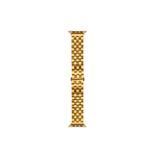 Fogy Watch 1 2 3 4 5 6 42mm ile Uyumlu Katlamalı Klipsli Bakla Dizayn Metal Kordon, Gold