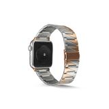 Fogy Watch 1 2 3 4 5 6 Se 38mm ile Uyumlu Metal Katlamalı Üçgen Parçalı Şık Tasarım Kordon (Saat Değildir), Gümüş-Rose Gold