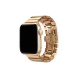 Fogy Watch 2 3 4 5 6 Se 42mm ile Uyumlu Düz Parçalı Katlamalı Metal Kordon, Gold