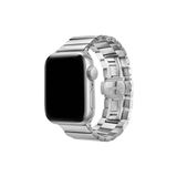 Fogy Watch 2 3 4 5 6 Se 42mm ile Uyumlu Düz Parçalı Katlamalı Metal Kordon, Gümüş