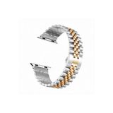 Fogy Watch 2 3 4 5 6 Se 42mm ile Uyumlu Parlak Metal Göz Alıcı Tasarım Metal Kordon, Gümüş-Rose Gold
